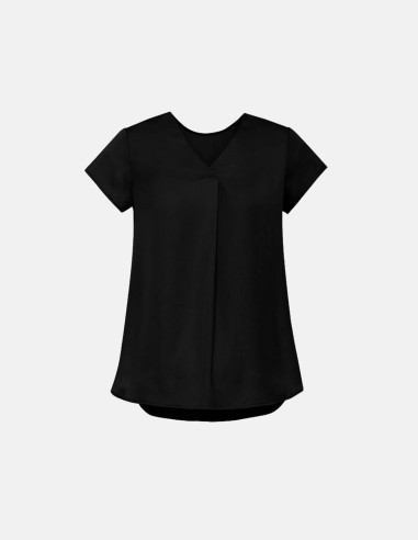 Womens Kayla V-Neck Pleat Blouse - Office