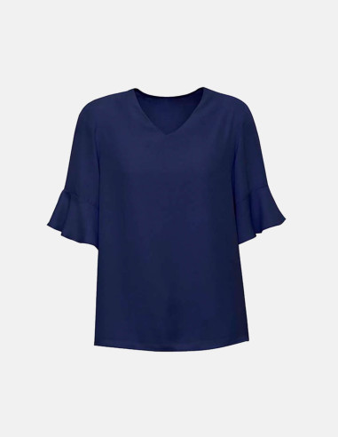 Womens Aria Fluted Sleeve Blouse - Office