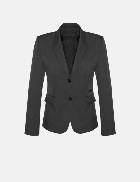 Womens Comfort Wool Stretch 2 Button Mid Length Jacket - Office