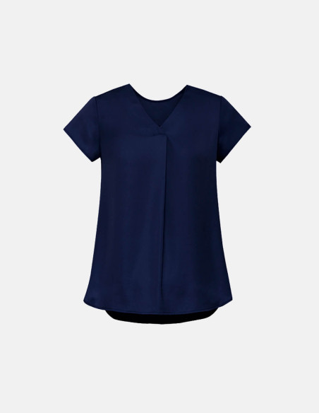 Womens Kayla V-Neck Pleat Blouse - Sales